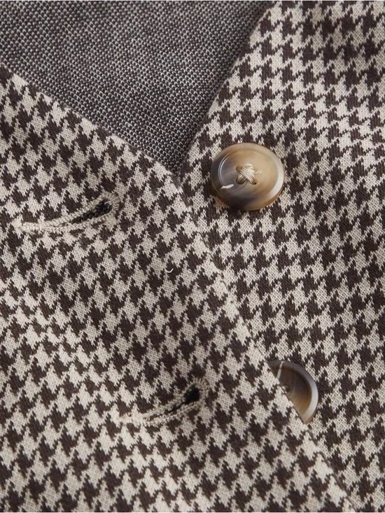 SHEIN Black & White Houndstooth Vest Skirt Set - Picture 3 of 3